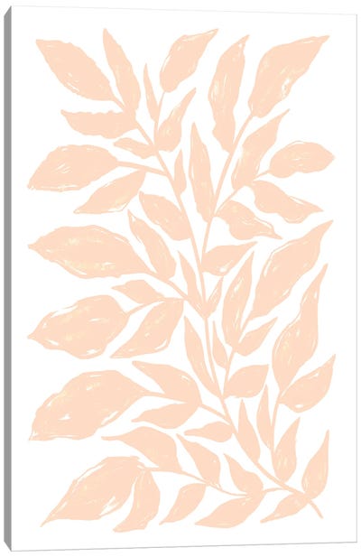 Peach Fuzz Plant Canvas Art Print - Minimalist Flowers