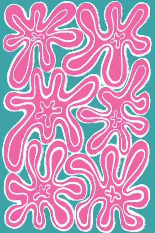 Abstract Pink Blooms by Martina Pavlova wall art