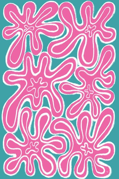 Dopamine Decor: Abstract Pink Blooms by Martina Pavlova