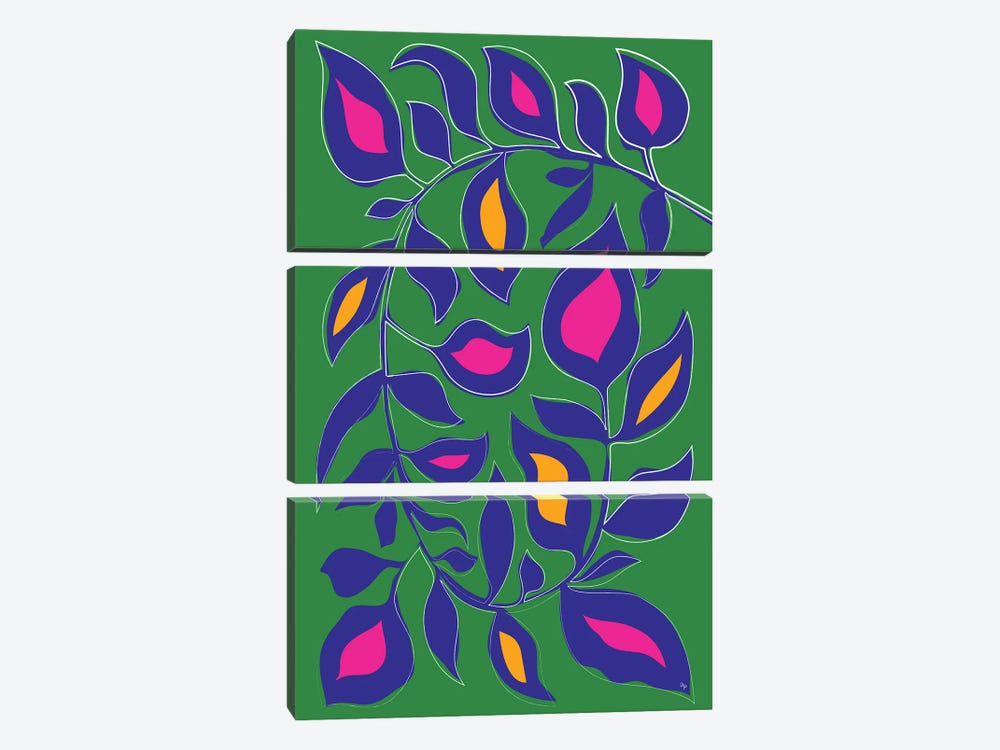 Bold Leaves by Martina Pavlova 3-piece Canvas Art Print