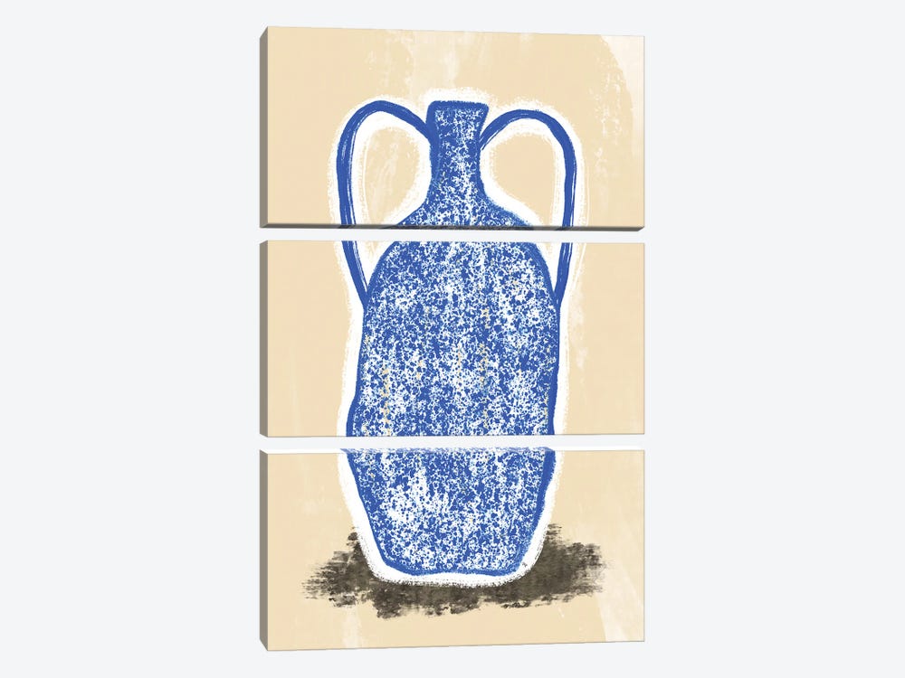 Big Blue Vase by Martina Pavlova 3-piece Canvas Art
