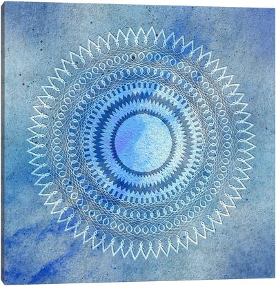 Blue Mandala One Canvas Art Print - Martina Pavlova