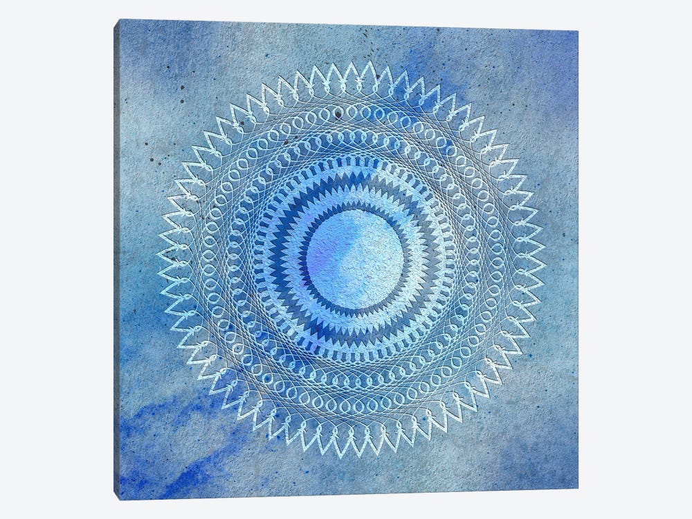 Blue Mandala One by Martina Pavlova 1-piece Canvas Art