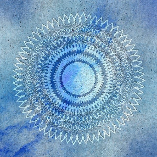 Mandalas: Blue Mandala One by Martina Pavlova