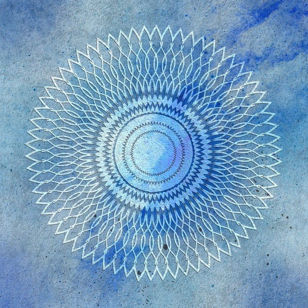 Mandalas: Blue Mandala Two by Martina Pavlova