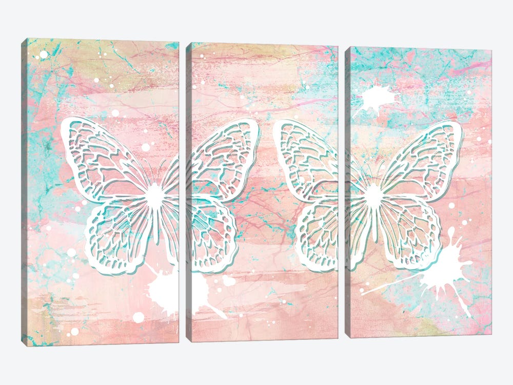 Pastel Butterflies by Martina Pavlova 3-piece Canvas Artwork