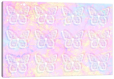 Pink Butterflies Canvas Art Print - Martina Pavlova
