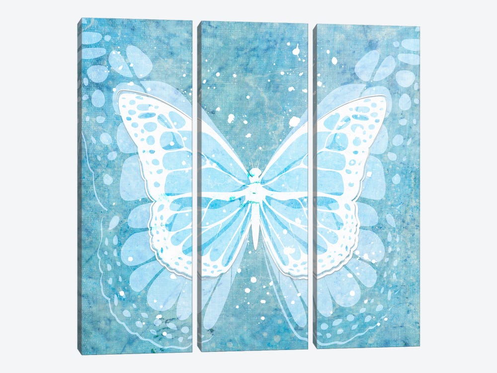 Blue Artsy Butterfly by Martina Pavlova 3-piece Canvas Art