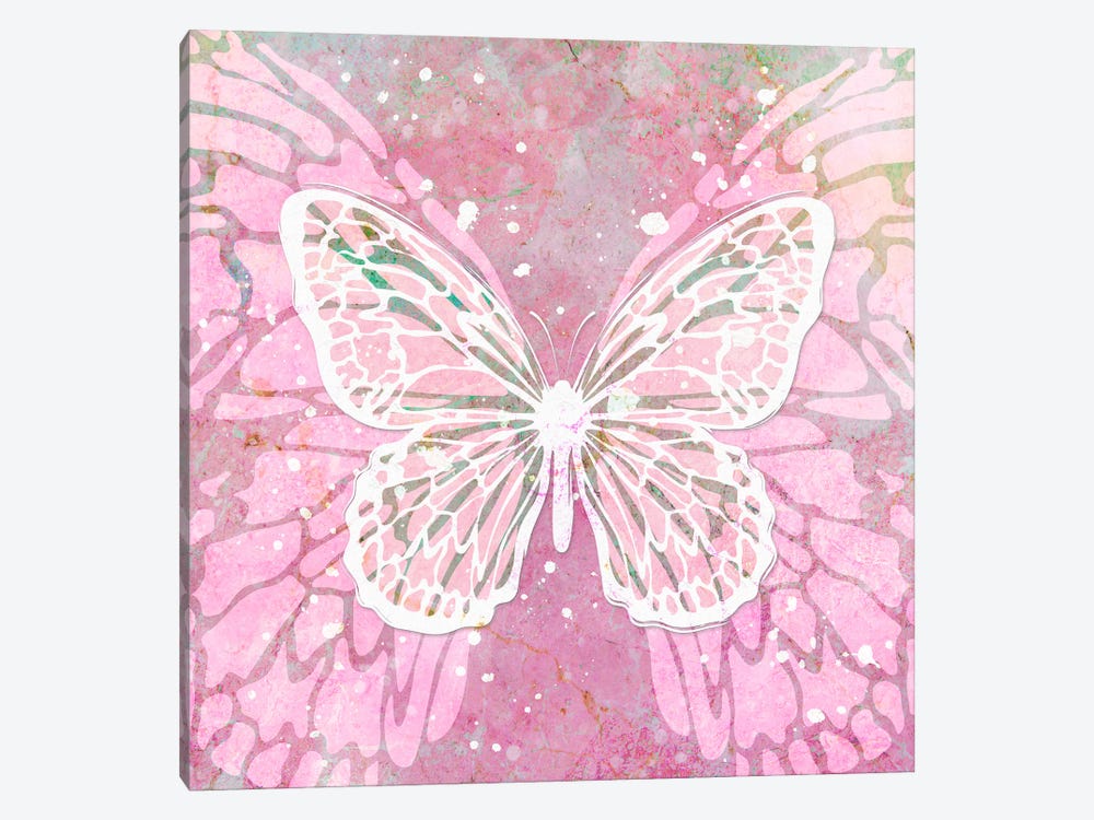 Pink Artsy Butterfly by Martina Pavlova 1-piece Art Print