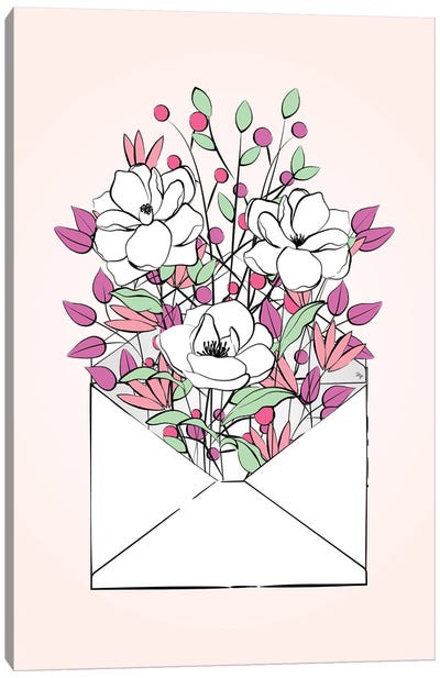 Flower Letter Canvas Art Print - Martina Pavlova