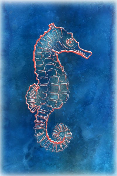 Seahorses: Blue Seahorse by Martina Pavlova