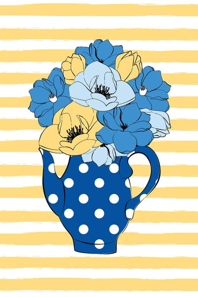 Polka Dot: Tea Pot Flowers by Martina Pavlova