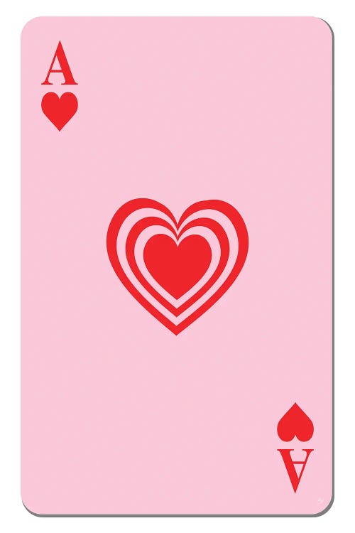 Pink Playing Ace Card