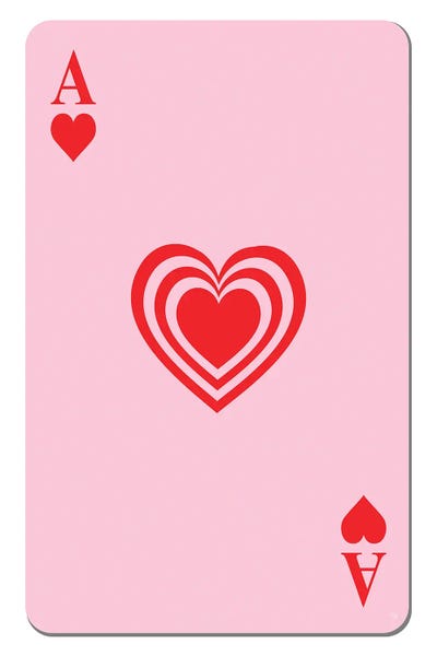 Cards & Board Games: Pink Playing Ace Card by Martina Pavlova