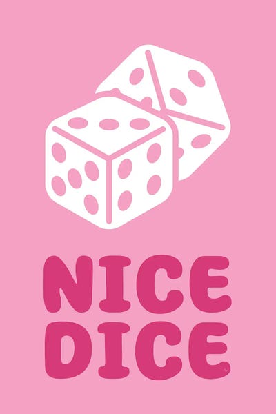 Cards & Board Games: Pink Nice Dice by Martina Pavlova