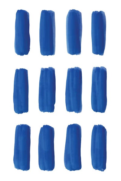 Blue Paint Strokes by Martina Pavlova framed wall art