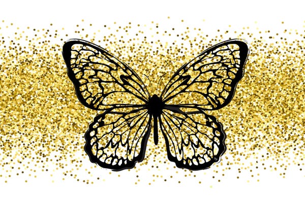 Fine Art Print: Luxury Glitter Butterfly Set by Martina Pavlova