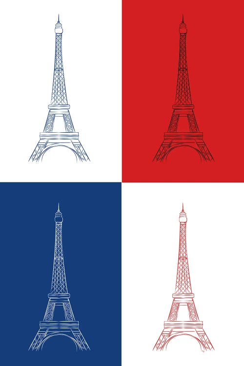 Four Eiffel Towers by Martina Pavlova wall art