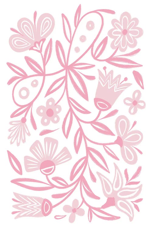 Pink Folk Flowers