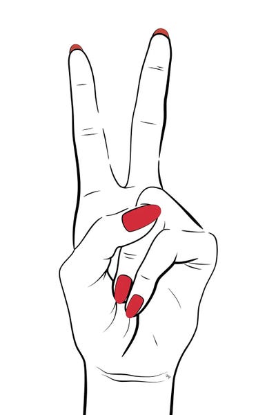 Black & White & Red: Victory Hand by Martina Pavlova