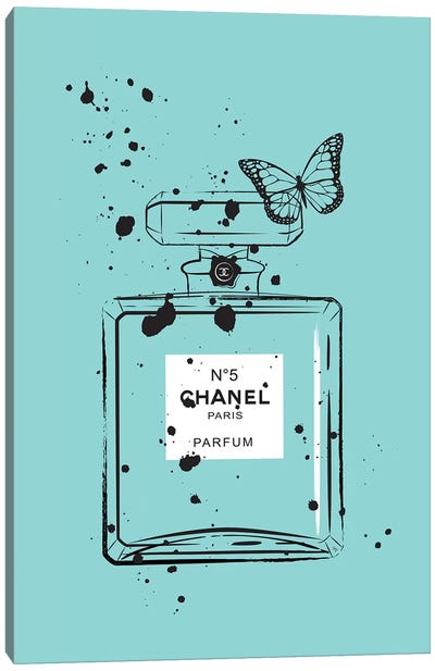 Blue Chanel II Canvas Art Print - Martina Pavlova Fashion Brands