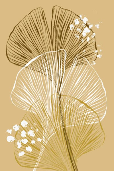 Martina Pavlova: Beige Ginkgo Leaves by Martina Pavlova