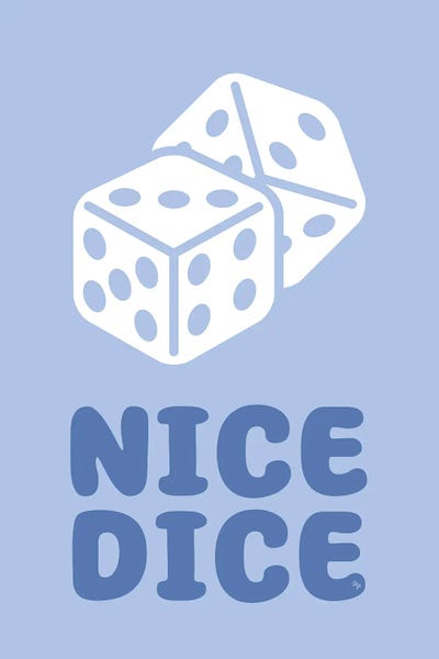 Cards & Board Games: Blue Nice Dice by Martina Pavlova