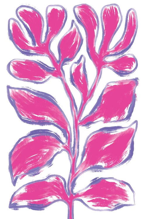 Pink Abstract Paint Plant