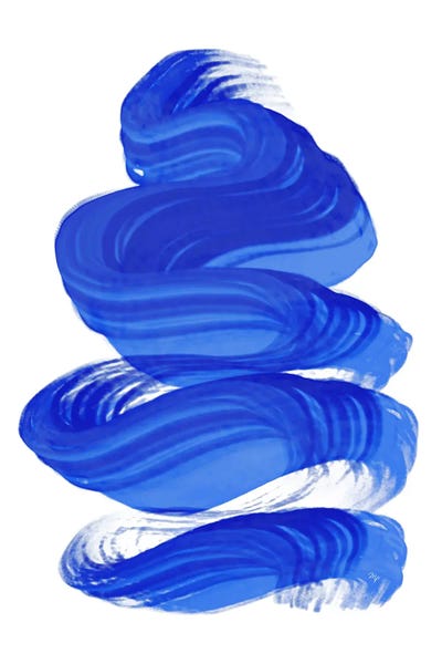 Abstract Blue Brush Paint