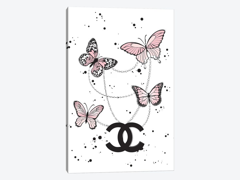 Chanel Butterflies II Canvas Print Wall Art by Martina Pavlova