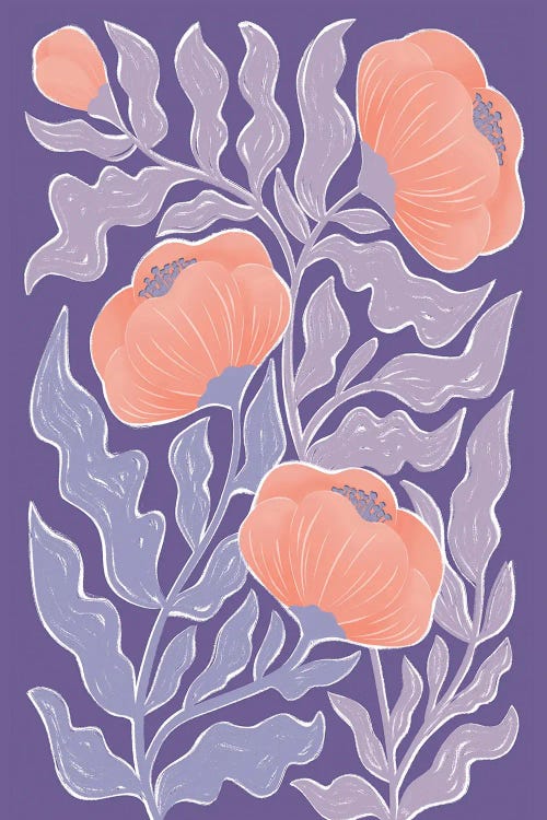 Purple Poppies by Martina Pavlova wall art