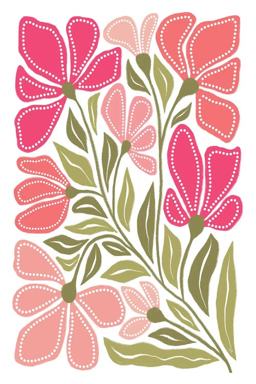 Bold Pink Blooms by Martina Pavlova wall art
