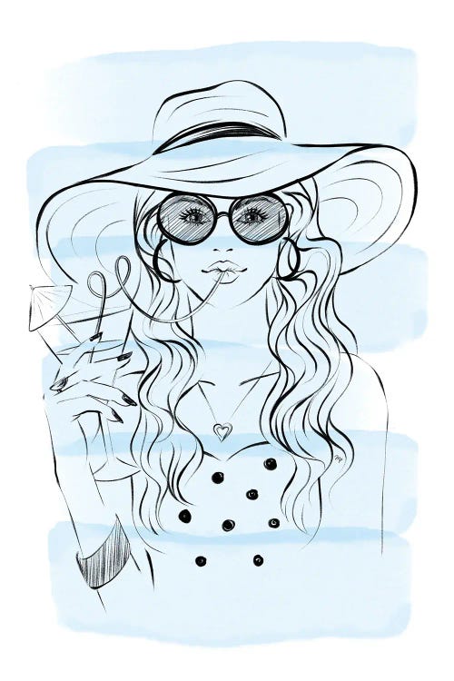 Selena Cocktail Girl by Martina Pavlova wall art