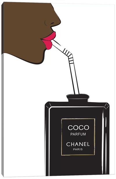 Chanel Drink II Canvas Art Print - Martina Pavlova Fashion Brands