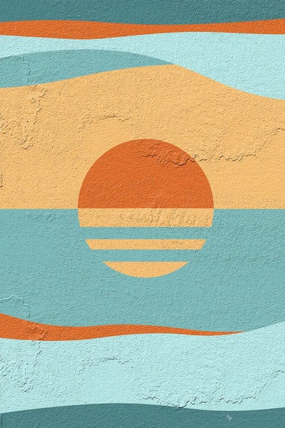 Colourful Retro Sunset by Martina Pavlova art print