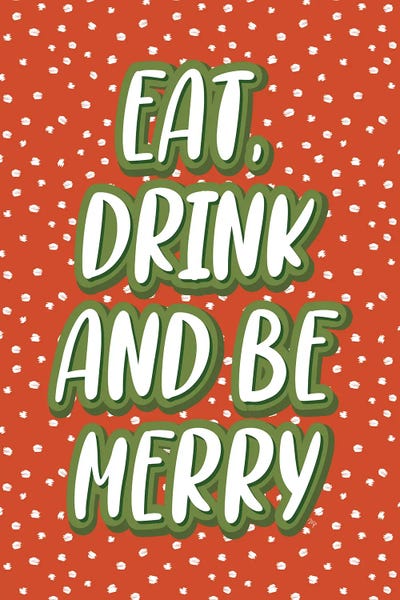 Martina Pavlova: Eat Drink Xmas Typography Set by Martina Pavlova