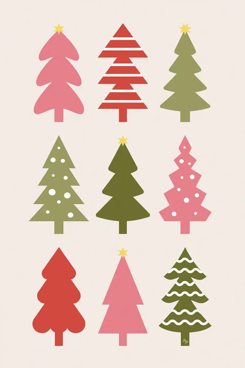 Nordic Christmas Trees by Martina Pavlova wall art