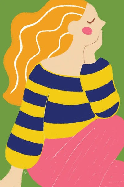 Bold Big Girl by Martina Pavlova framed canvas print