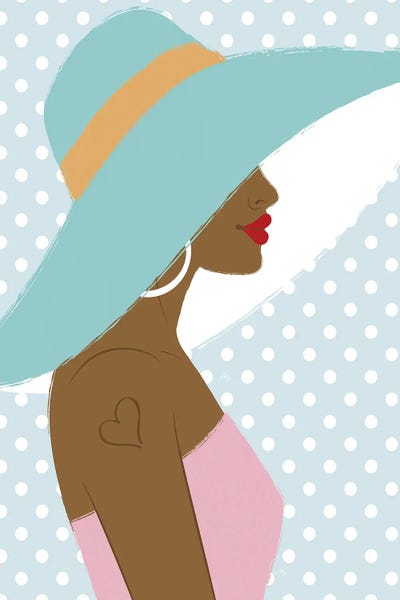 Girl With A Big Hat by Martina Pavlova metal wall art