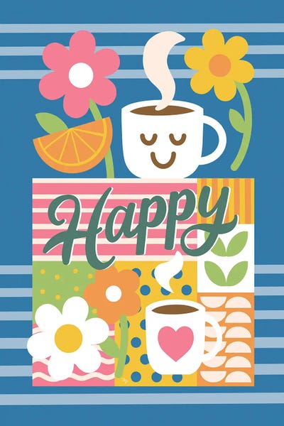 Fine Art Print: Happy Bright Coffee by Martina Pavlova
