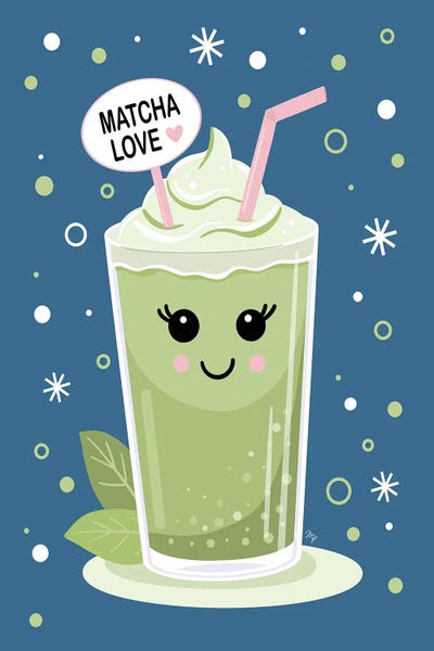 Martina Pavlova: Cute Matcha Latte by Martina Pavlova