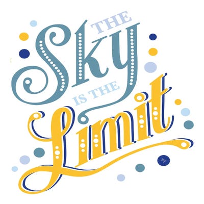 The Sky Is The Limit Quote by Martina Pavlova canvas print