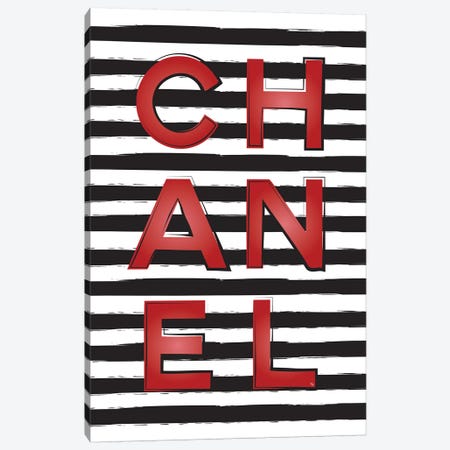 Chanel Stripes Canvas Print #PAV125} by Martina Pavlova Art Print