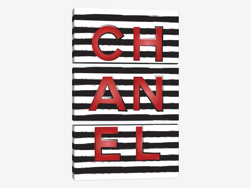Chanel Stripes by Martina Pavlova 3-piece Canvas Art
