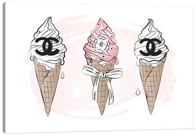 Chanel Ice Cream Canvas Art Print - Large Art for Kitchen