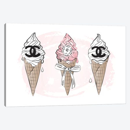 Chanel Ice Cream Canvas Print #PAV12} by Martina Pavlova Canvas Print