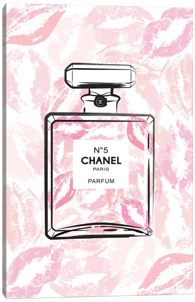 Chanel Kiss Canvas Art Print - Martina Pavlova Fashion Brands