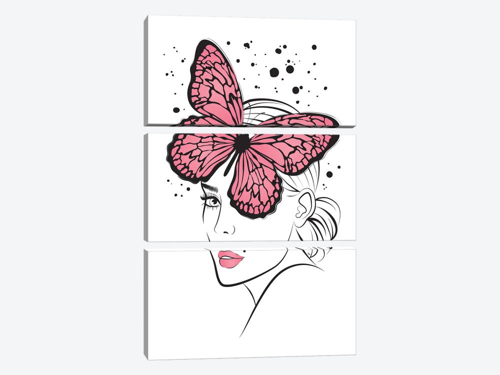 Lady Butterfly II by Martina Pavlova 3-piece Art Print