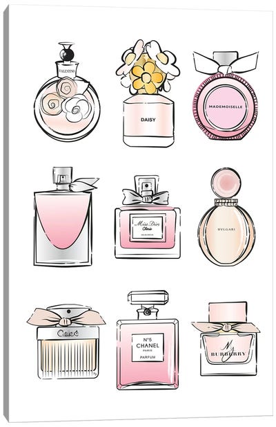 Perfumes Canvas Art Print - Martina Pavlova Fashion Brands