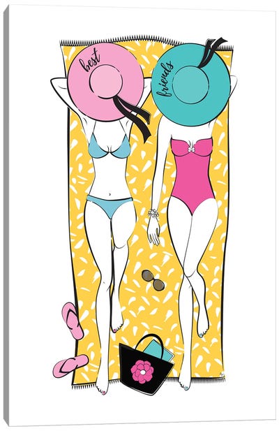 Summer BFF I Canvas Art Print - Women's Swimsuit & Bikini Art